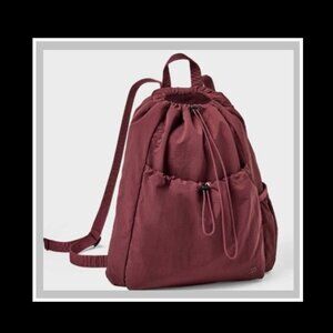 All in Motion™ Water Repellent Cinch Backpack, 100% Recycled Nylon, 20L, Maroon